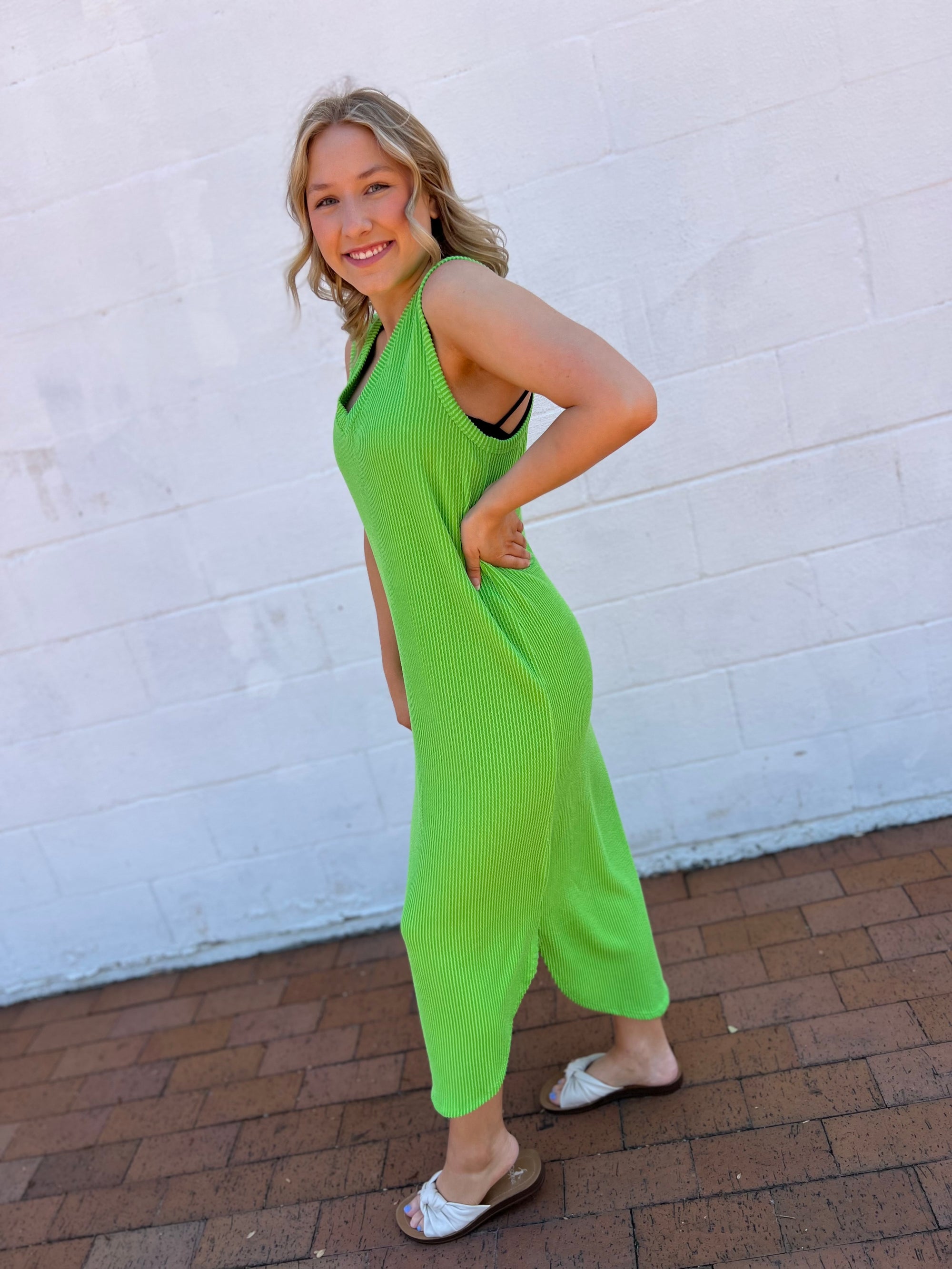 Entro - Apple Green - Go Coastal or Go Postal Maxi Dress