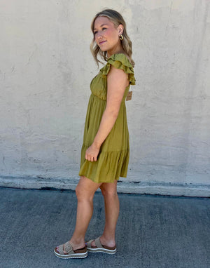 Blu Pepper Music in the Dark Dress - Kiwi Green