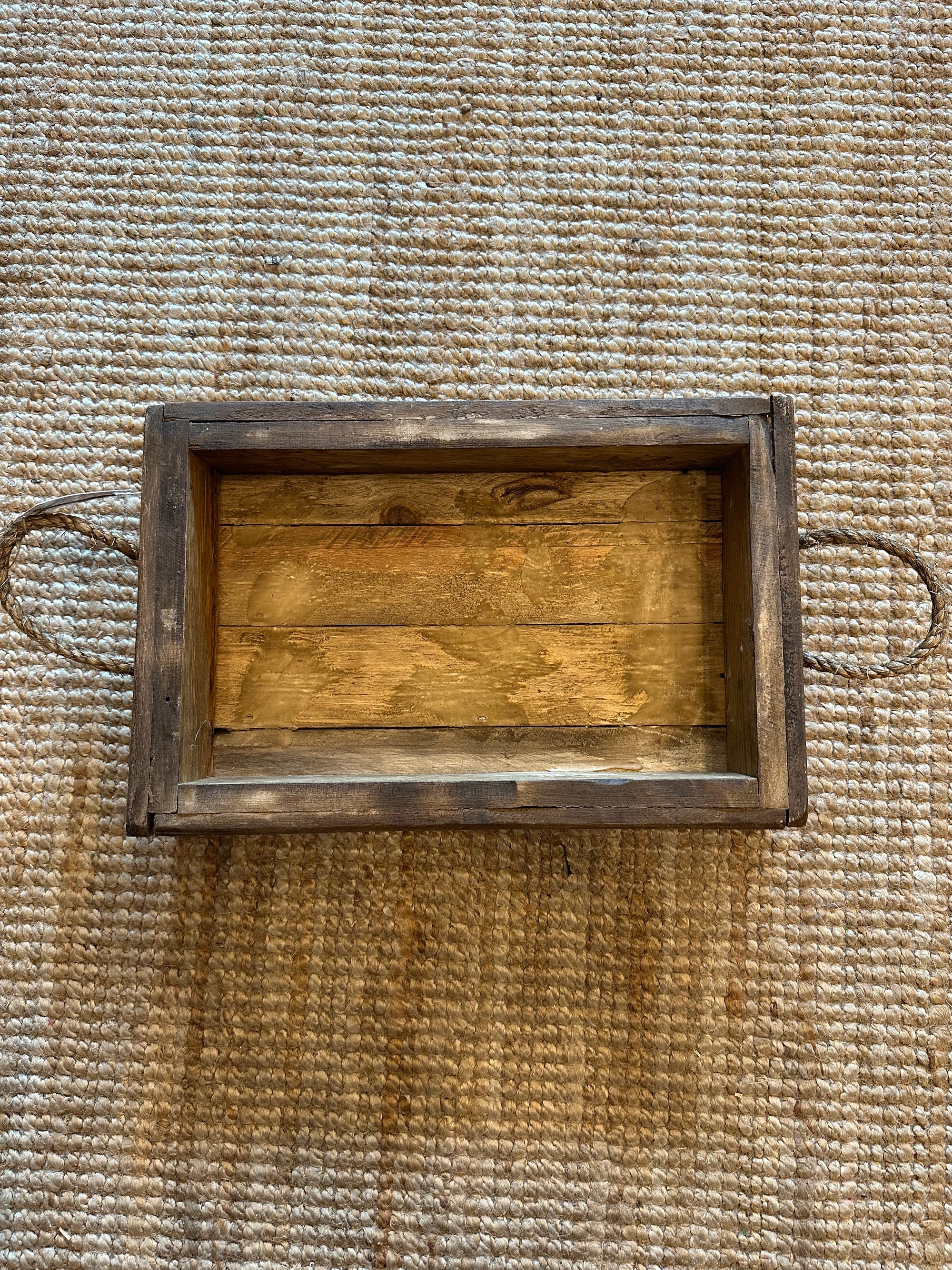 Wooden Decor - Box w/ Rope Handles