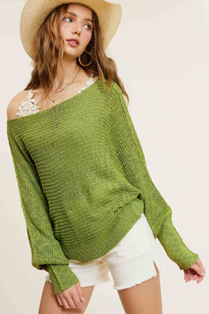 La Miel Little Moments Dolman Boat Neck Sweater