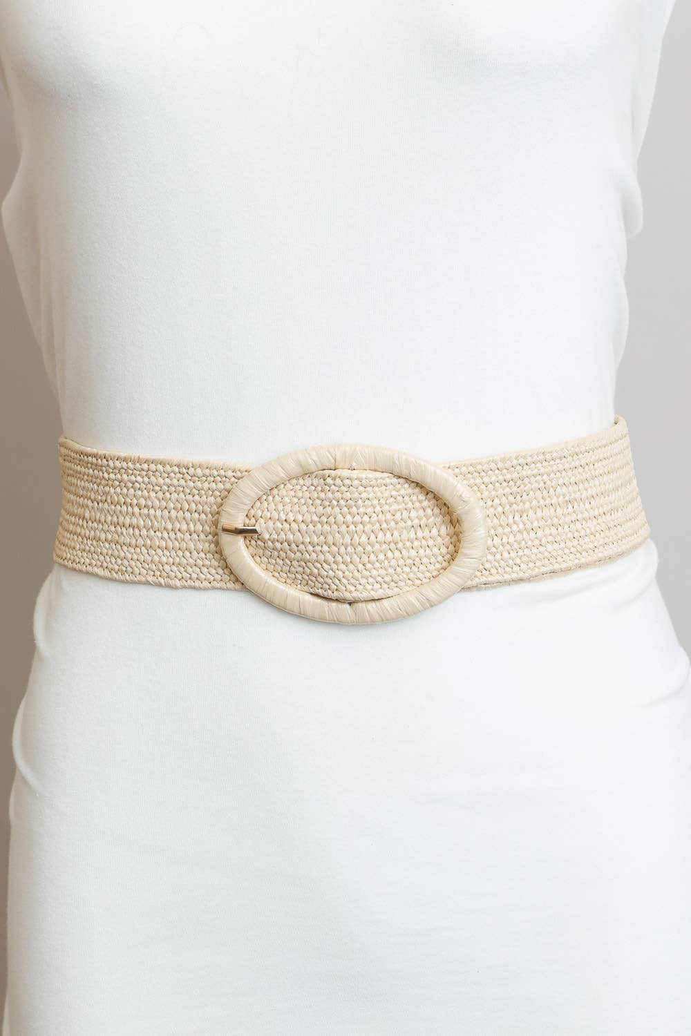 Serengeti Sass Raffia Oval Buckle Belt - Natural