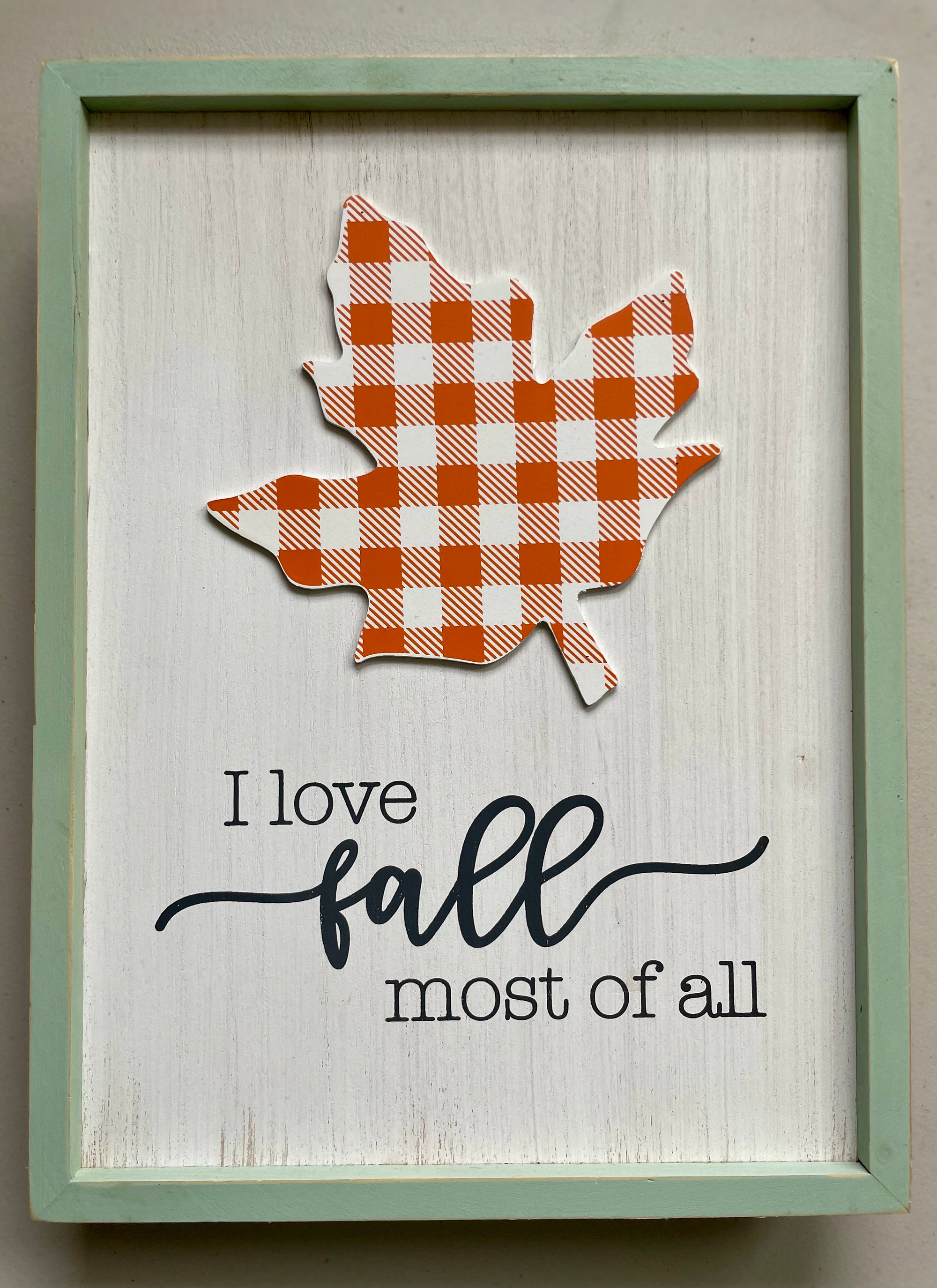 I Love Fall Framed Sign