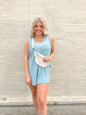 Umgee The Best Days Romper - Dusty Mint