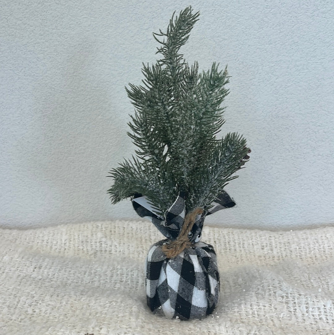 Holiday Tree - Small Tree in Plaid Pot