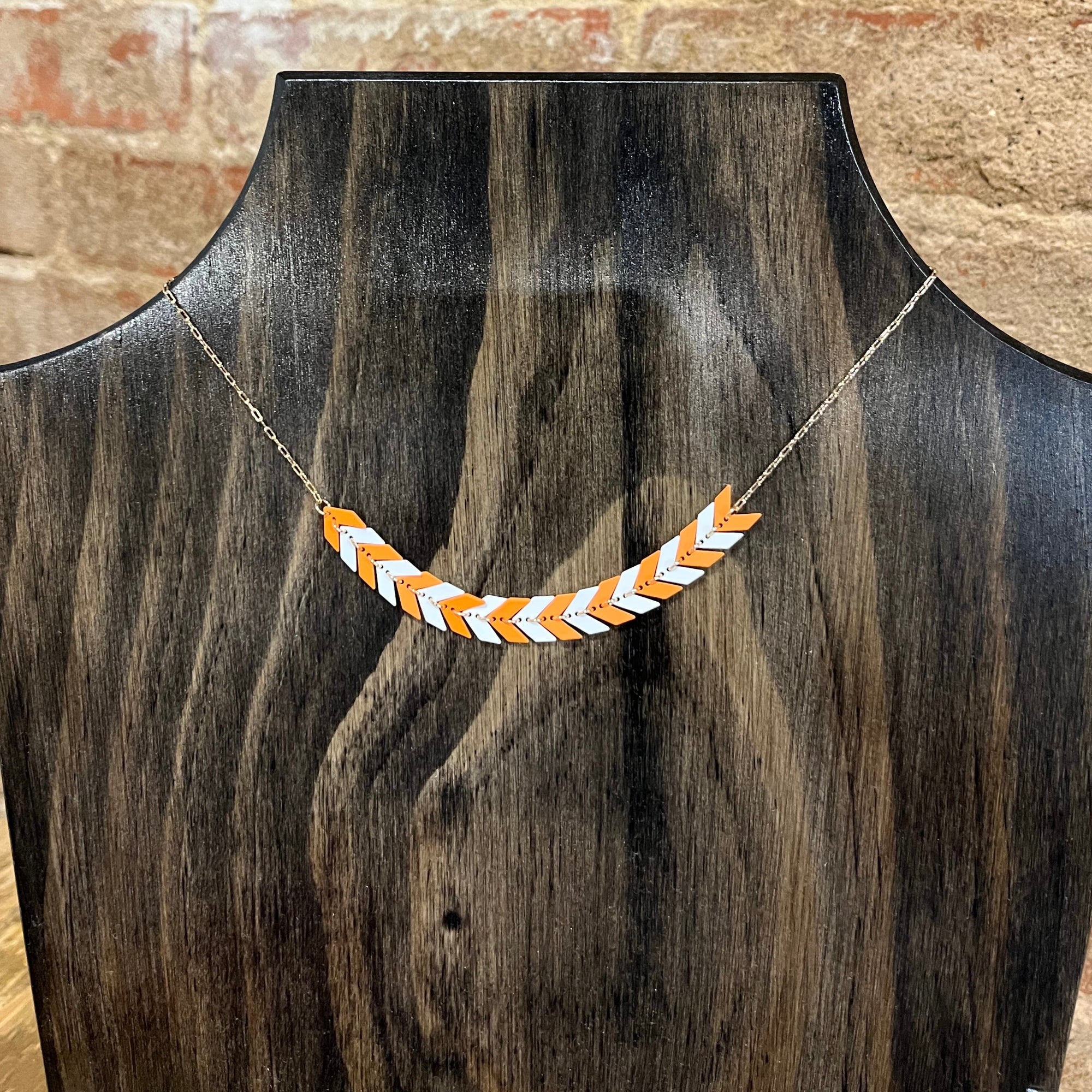 Meghan Browne - Aurora Orange & White Necklace