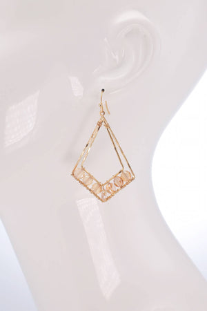 Forever Young Diamond Shaped Earrings with Glass Beads