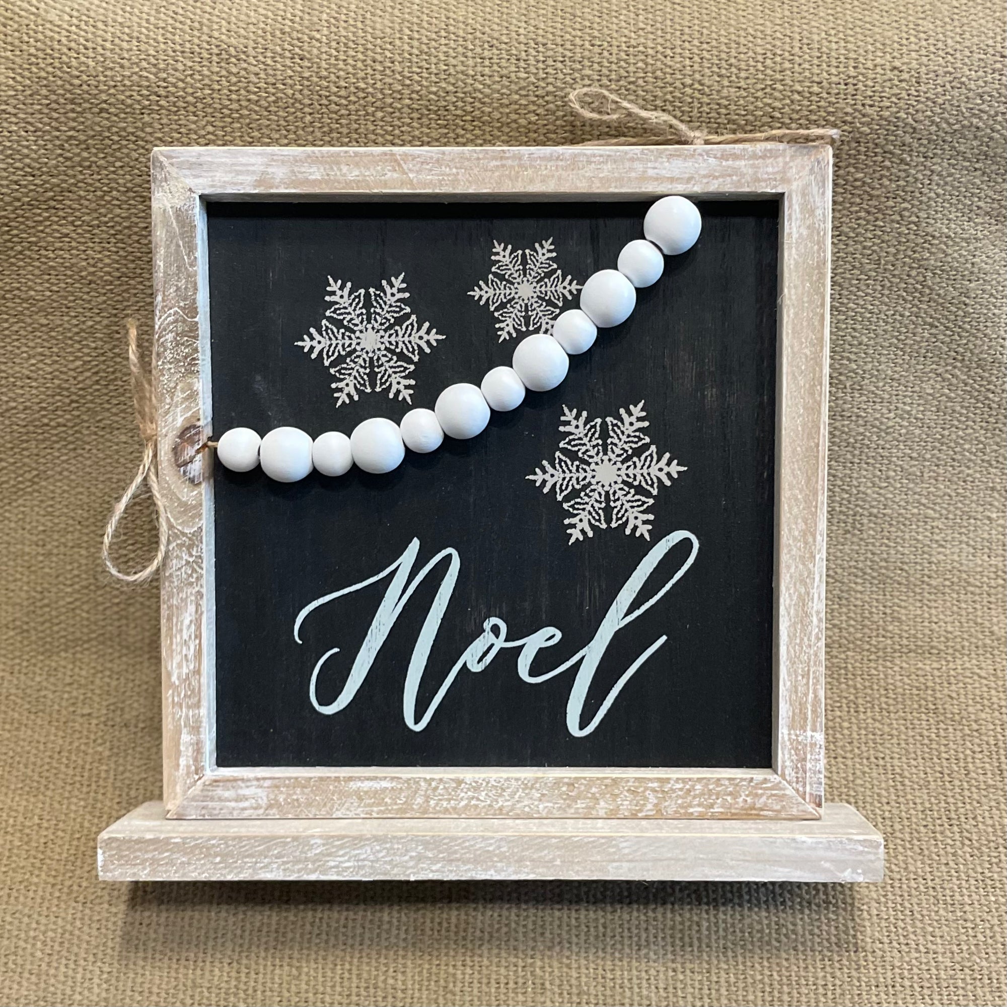 Inset Sign - Beaded Snowflake Christmas