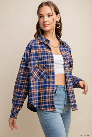 Kori Thunder Mountain Flannel Shirt - Blue