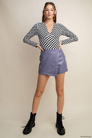 Kori Race Me Checkered Bodysuit