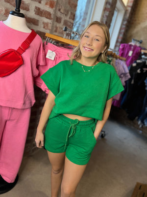 Between the Lines Set - Shorts - Kelly Green - See and Be Seen