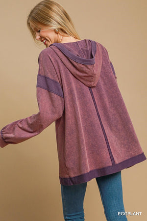 Umgee Outrun the Wind French Terry Tunic - Purple