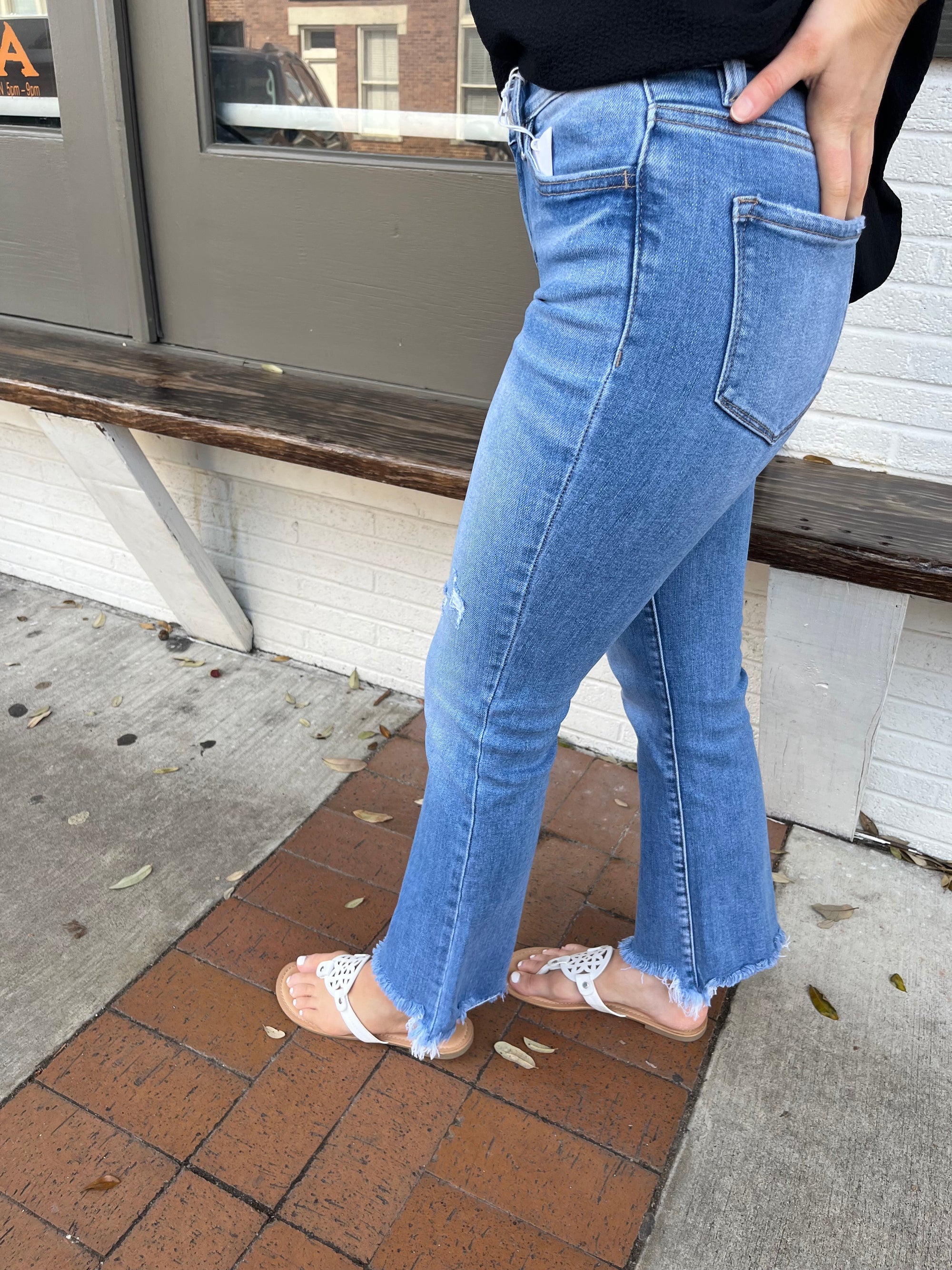 Vervet Chandler Mid Rise Ankle Bootcut Jeans