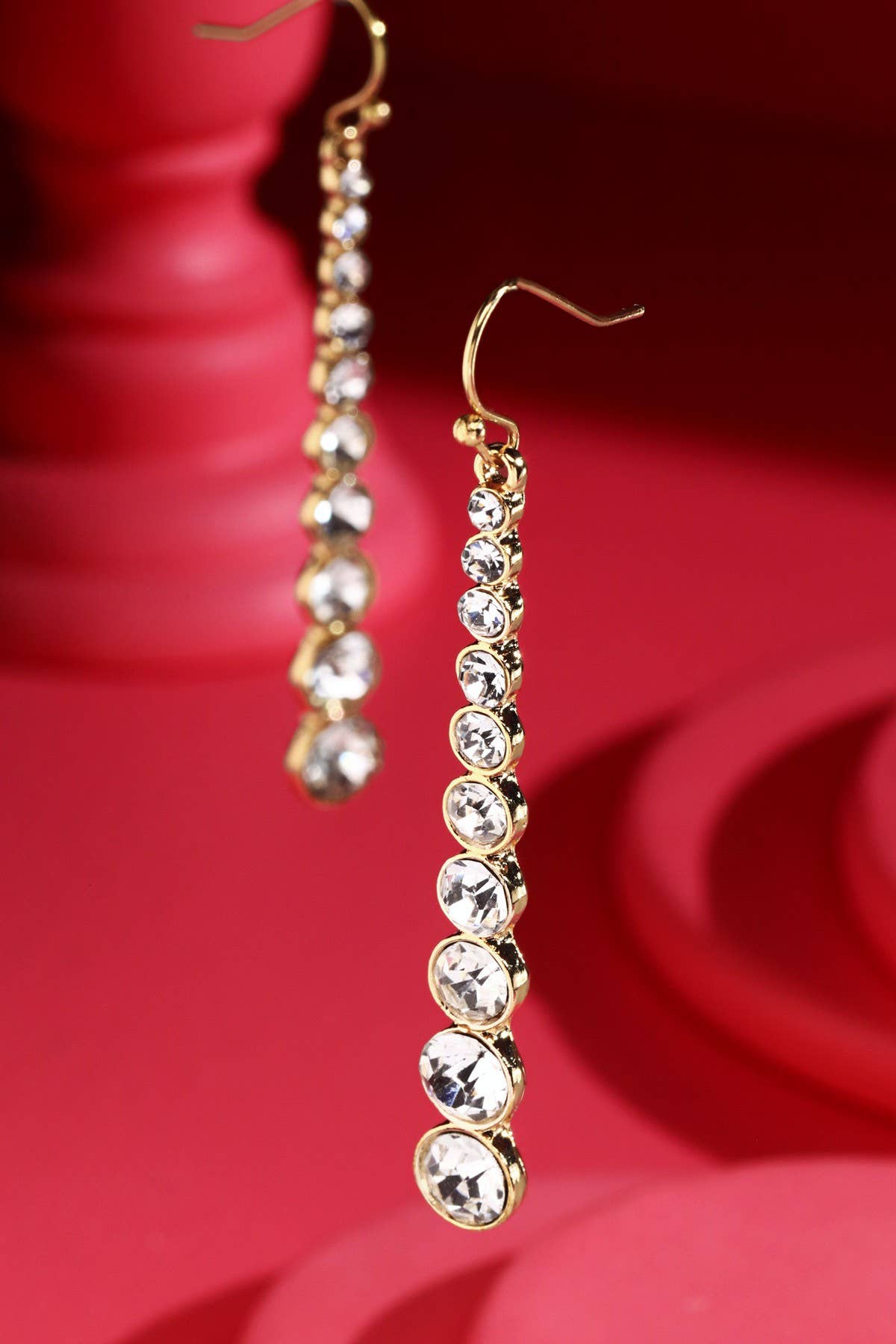 Loveline Linear 10 Stone Drop Earrings