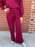 Umgee State Your Case Luxe Knit Sweatpants - Merlot