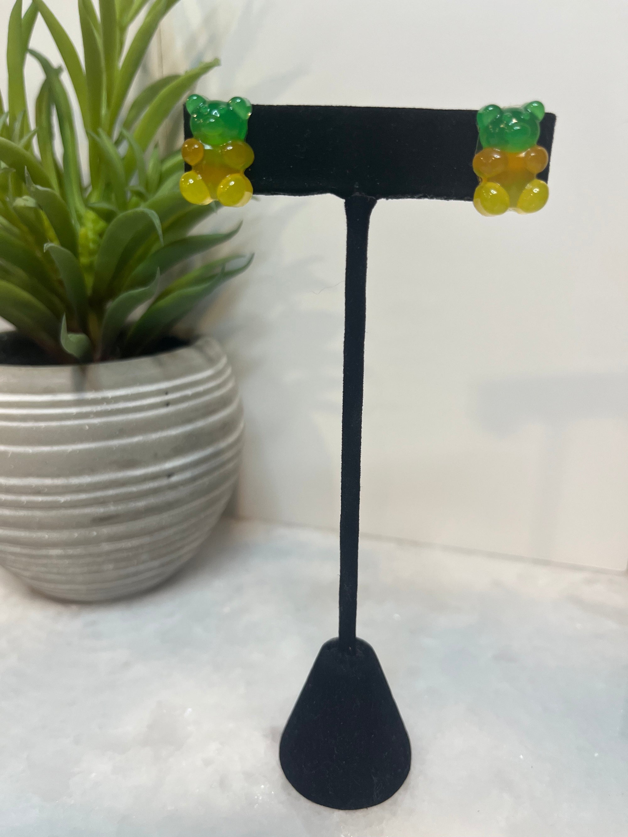 Earrings - Gummy Bear Orange Studs