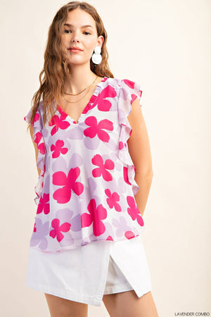 Kori Date Night Chiffon Top - Pink