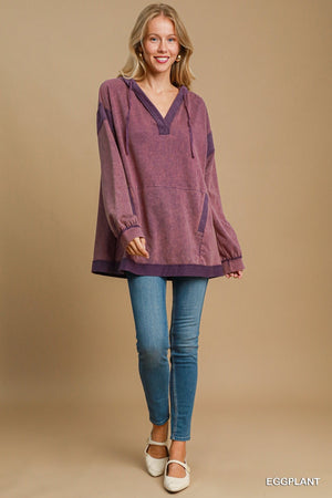 Umgee Outrun the Wind French Terry Tunic - Purple