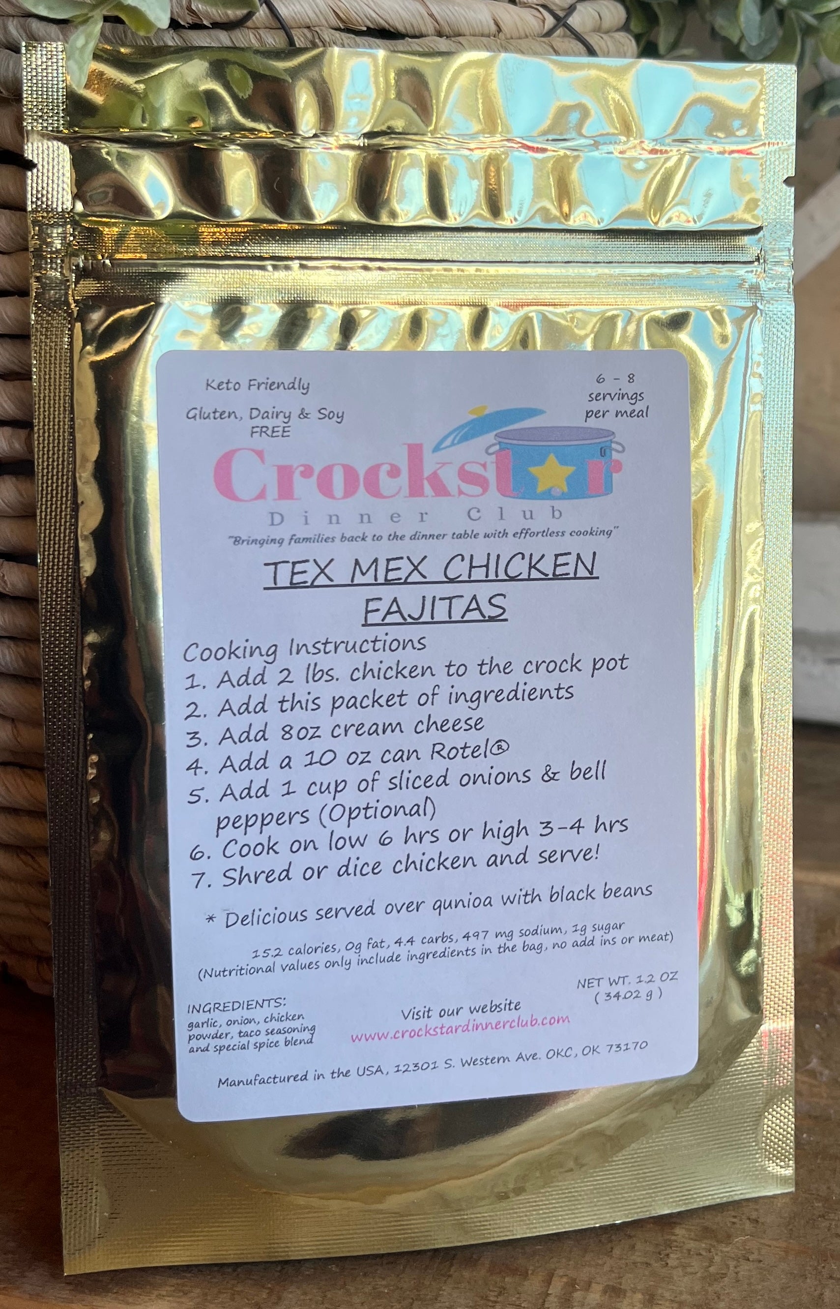 TexMex Chicken Fajitas - Crockstar Dinner Club