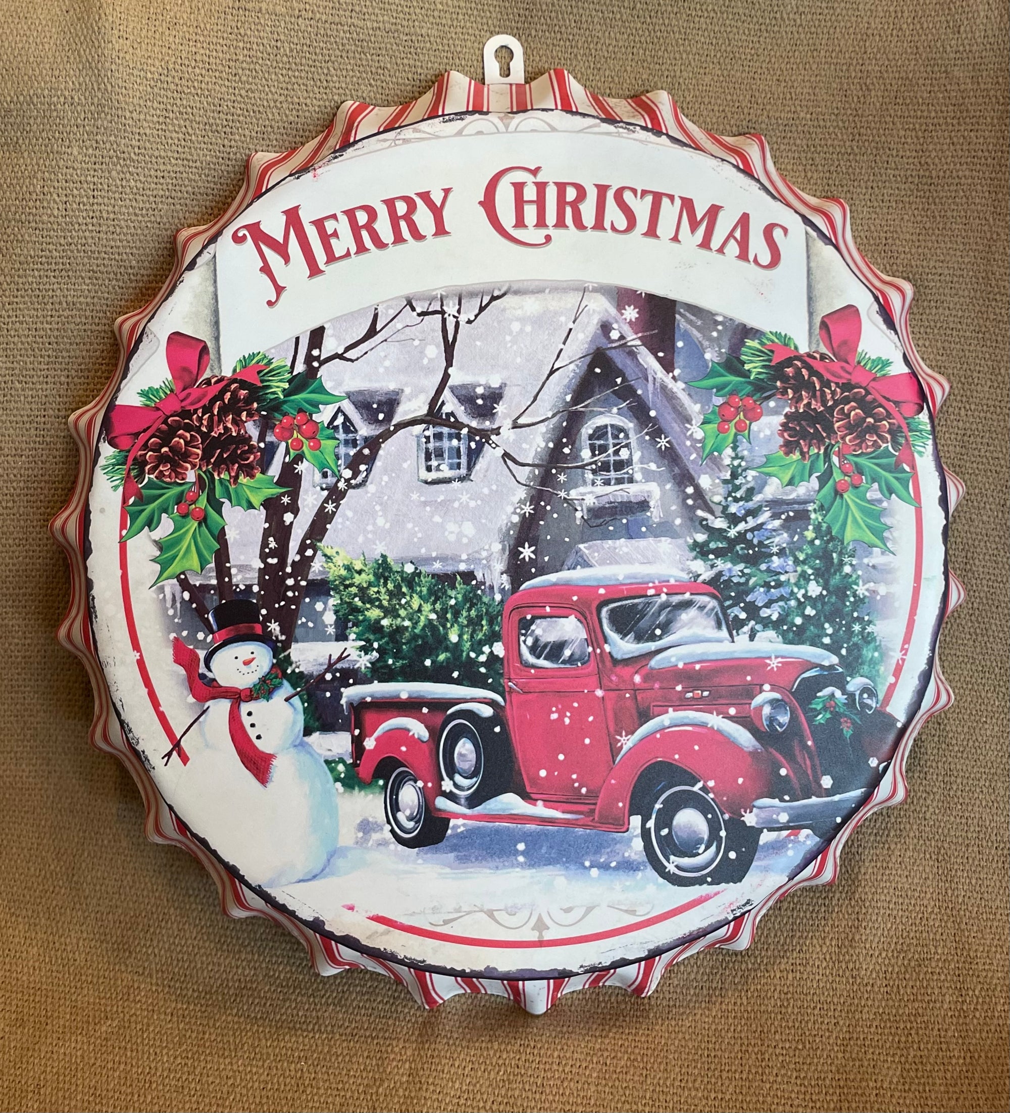 Round Sign - Christmas Bottle Cap