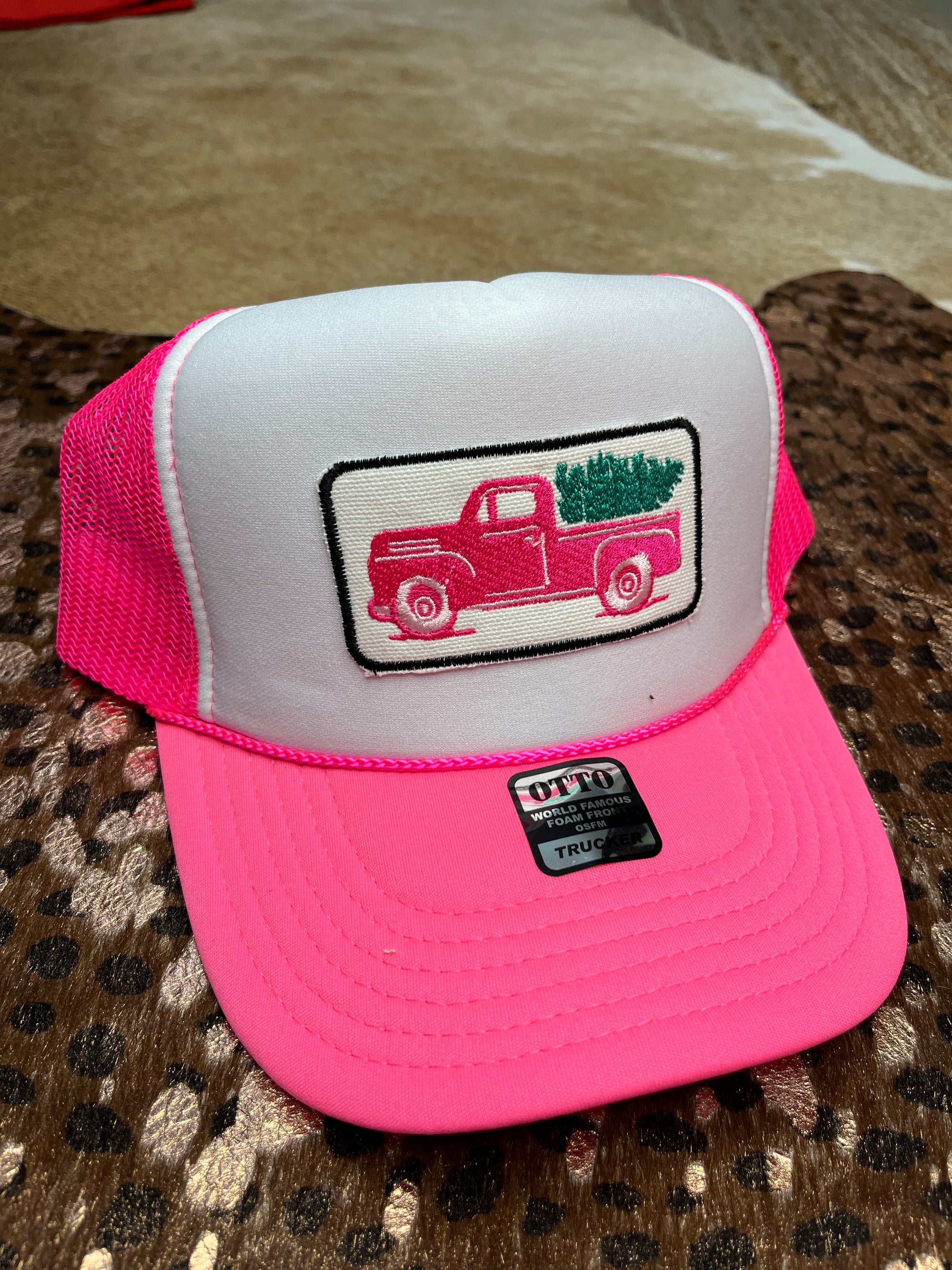 Hot Pink Truck & Tree Trucker Hat