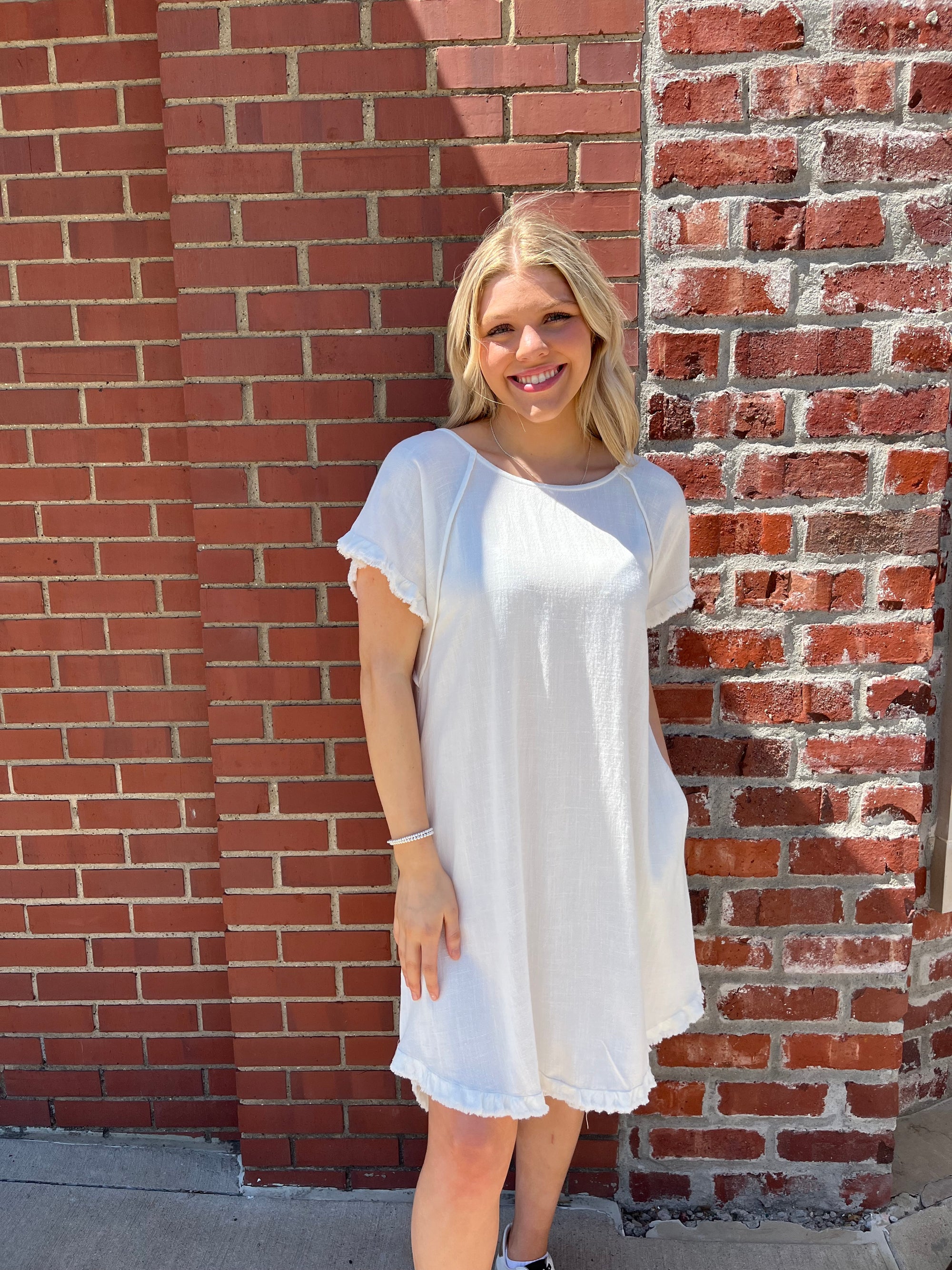 Umgee - Off White - Taylor Linen Blend Dress