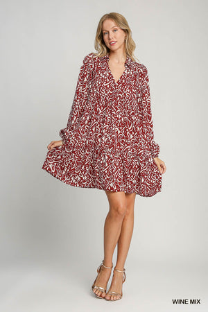 Umgee Tribal Temptations Dress - Cream/Wine