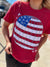 Graphic Tee - Disco Red, White, & Blue Flag