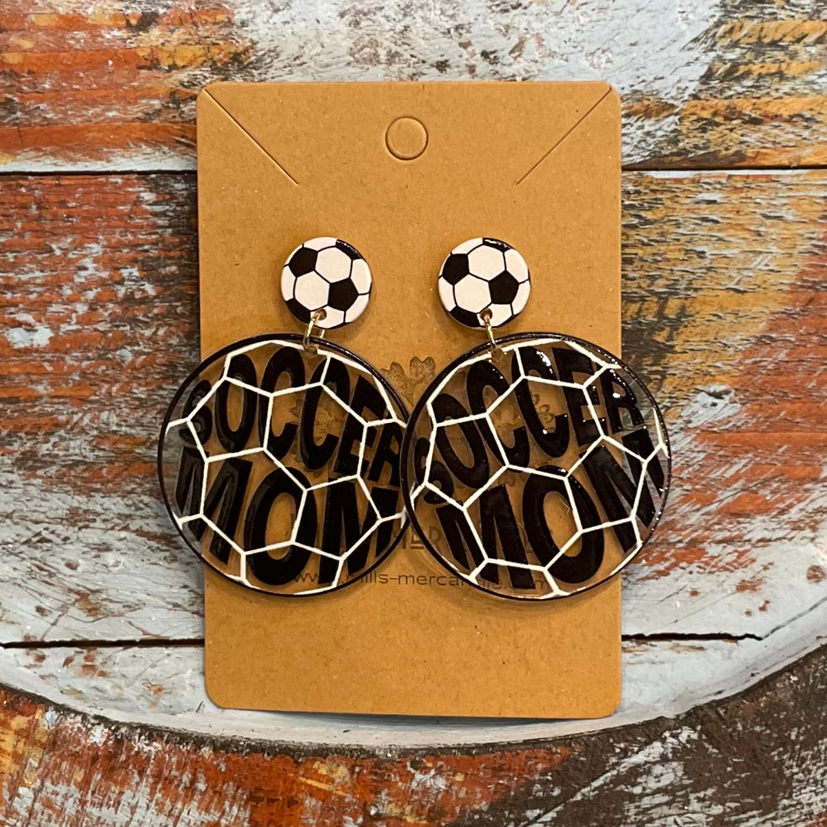 Earrings - Soccer Ball Mom - Mills Mercantile