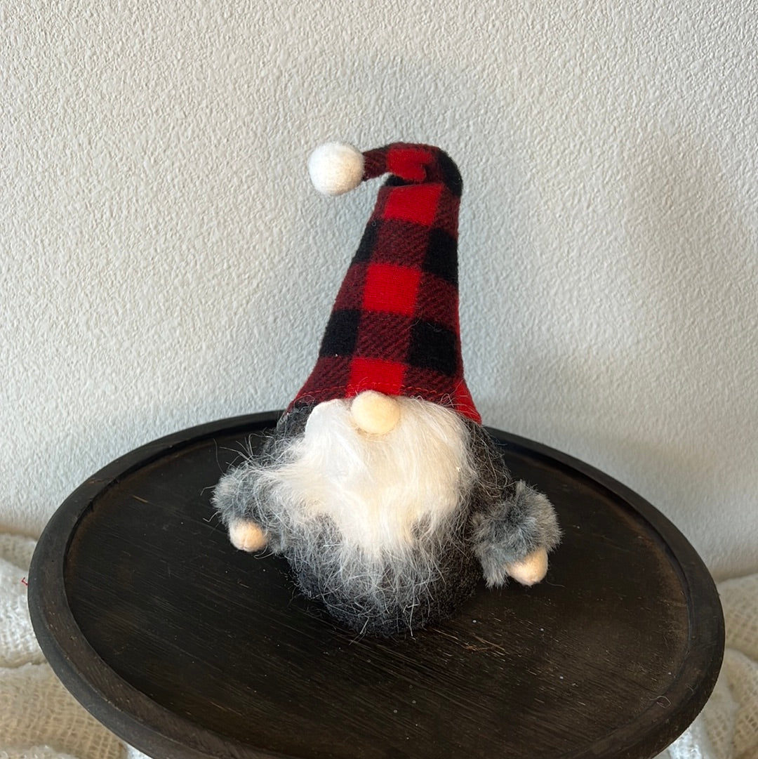 Ornament - Mini Red Plaid Hat Gnome