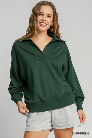 Umgee State Your Case Luxe Knit Top - Evergreen