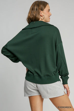 Umgee State Your Case Luxe Knit Top - Evergreen