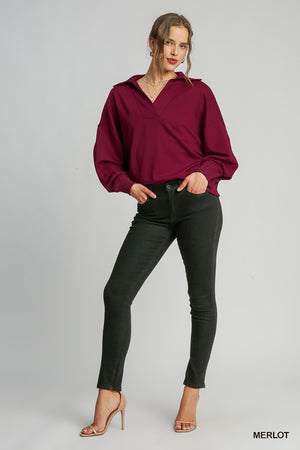 Umgee State Your Case Luxe Knit Top - Merlot