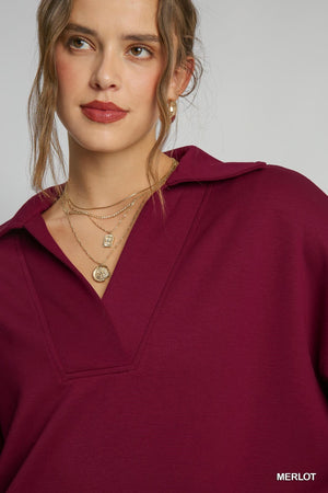 Umgee State Your Case Luxe Knit Top - Merlot