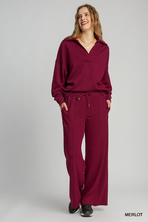 Umgee State Your Case Luxe Knit Top - Merlot