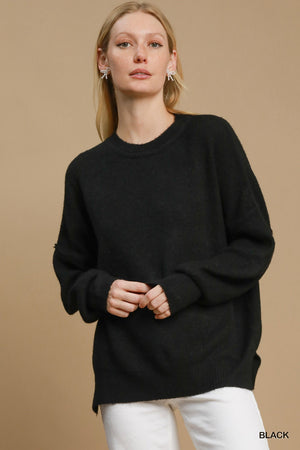 Umgee By the Fireside Wool-Blend Sweater - Black