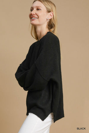 Umgee By the Fireside Wool-Blend Sweater - Black