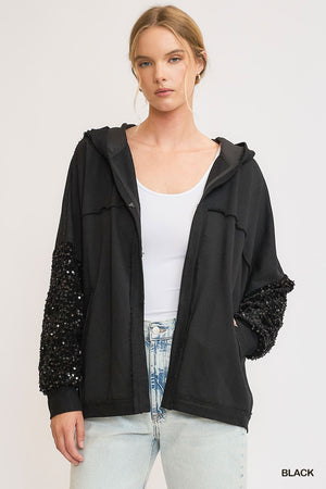 Umgee Just an Illusion Sequin Hoodie