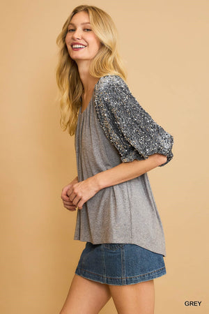 Umgee Magic in the Air Blouse - Silver