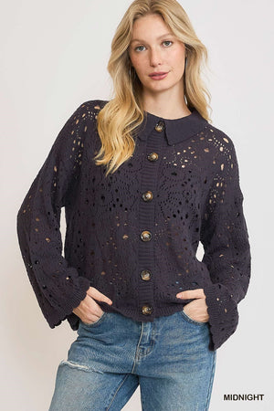 Umgee Southern Sunday Morning Cardigan - Midnight Navy