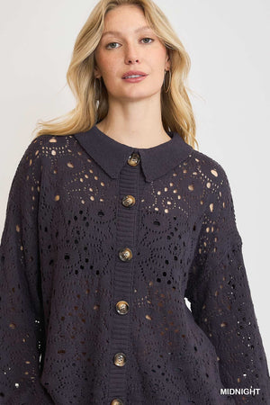 Umgee Southern Sunday Morning Cardigan - Midnight Navy