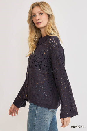 Umgee Southern Sunday Morning Cardigan - Midnight Navy