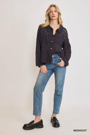 Umgee Southern Sunday Morning Cardigan - Midnight Navy