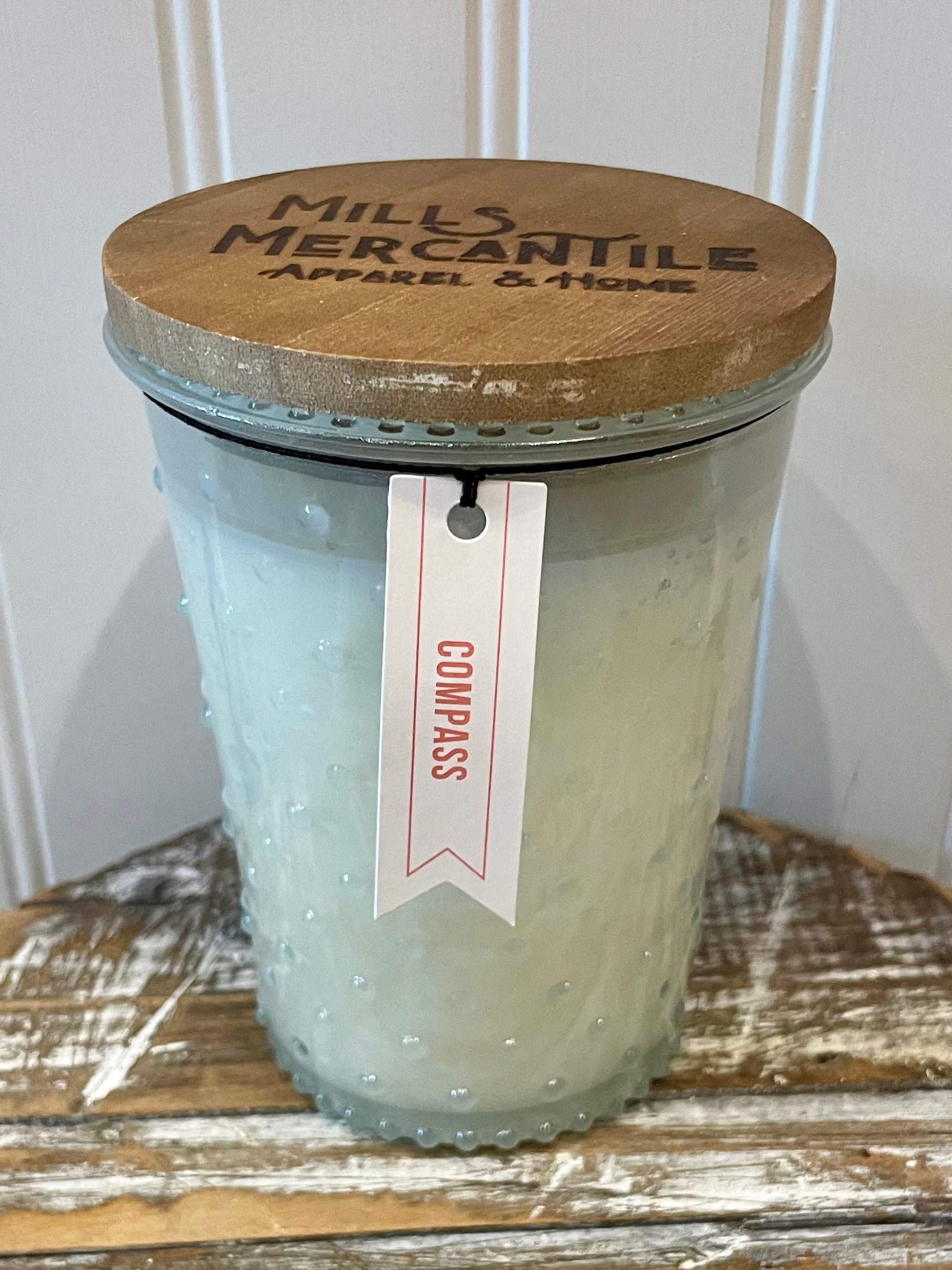 Compass Scent in Hobnail - Mills Mercantile Candle