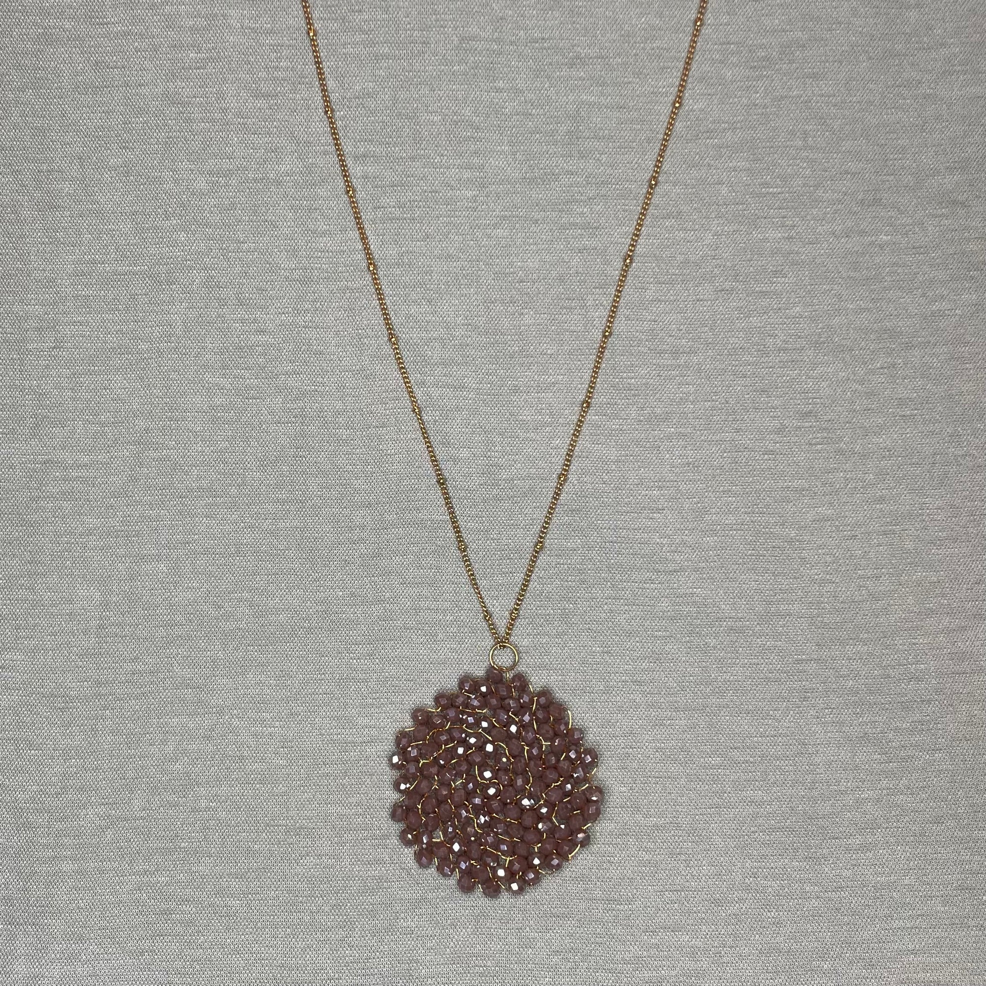 Necklace - Faceted Purple Crystal Circle