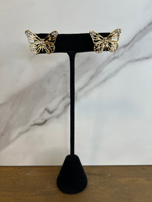Earrings - Butterfly Gold Studs