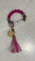 Silicone Beaded Bracelet Key Chain - Love
