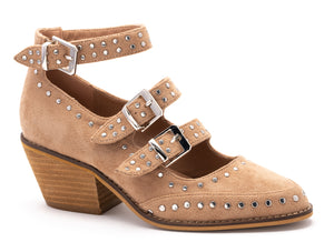CORKYS Cackle Triple Strap Mary Jane - Sand Suede