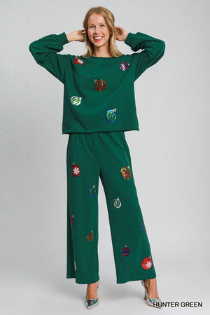 Umgee Christmas Ornaments Sweatpants