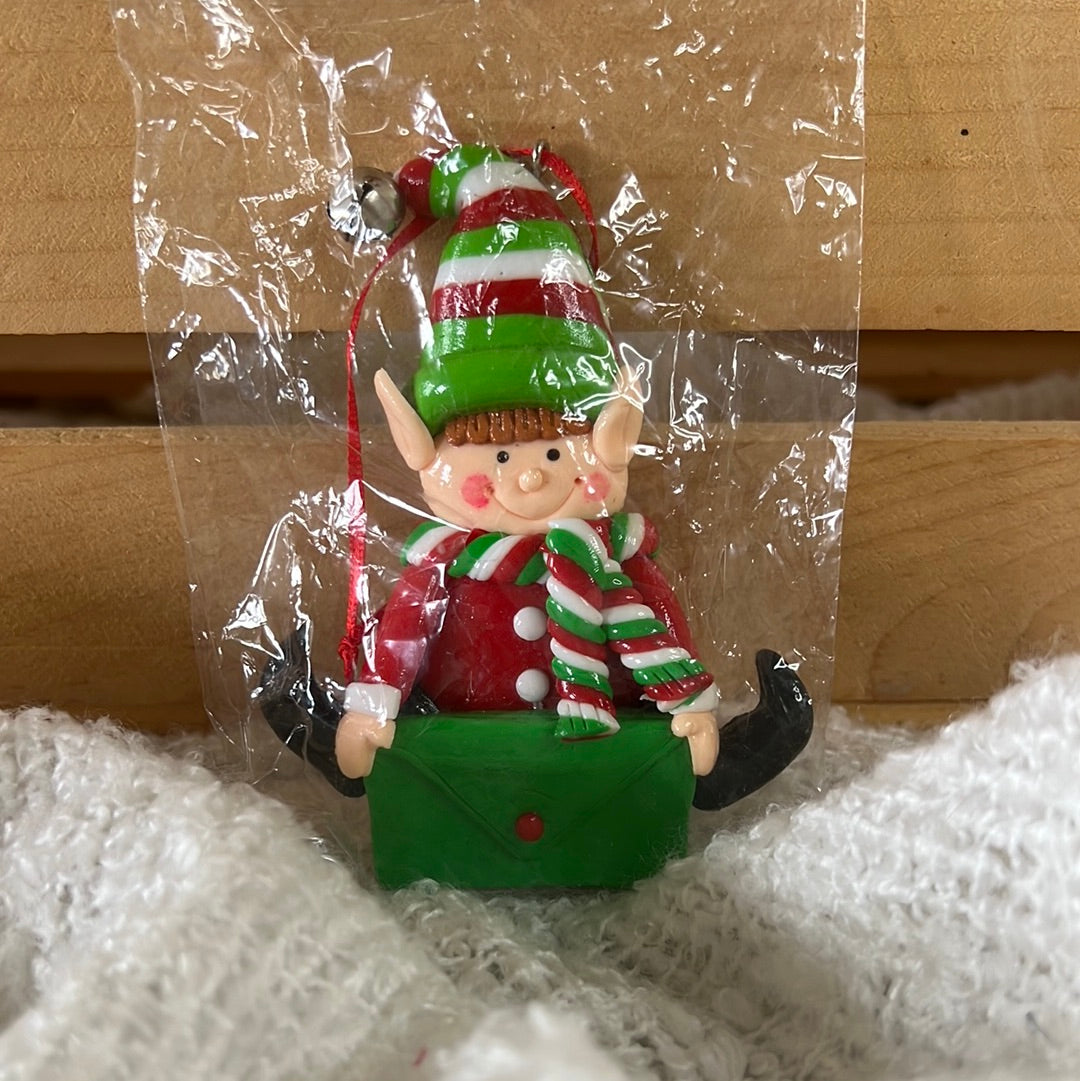 Ornament - Elf Green Gift