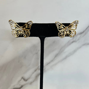 Earrings - Butterfly Gold Studs